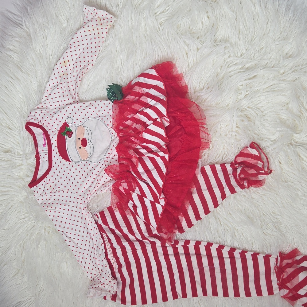 Nannette Festive Santa Kids Two Piece - Red and White